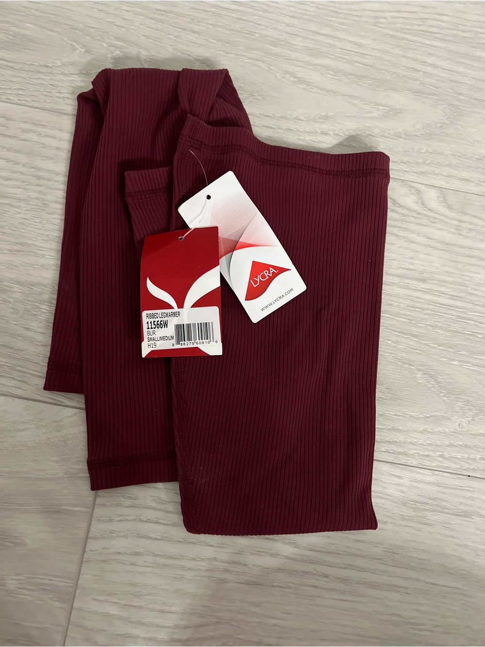 Lycra/ Capezio Ribbed Burgundy leg warmers